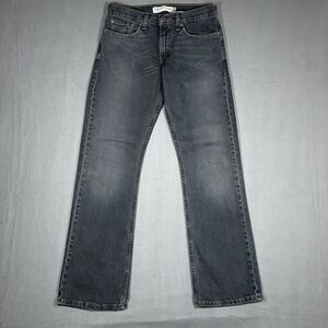 Vintage Levi 527 Black 31x32 Low Boot Cut Y2k Jeans Faded Whiskers Cowboy Cut